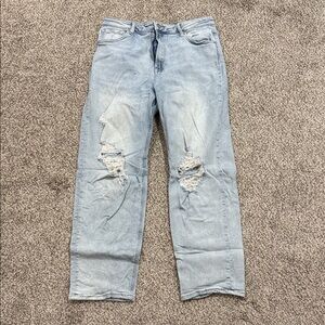 Women's Light Blue Straight Leg Jeans